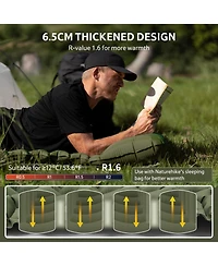 Naturehike Camping Sleeping Pad,Ultralight Inflatable Mat with Pillow Built-in Pump,2.6 Inch Lightweight Air Mattress