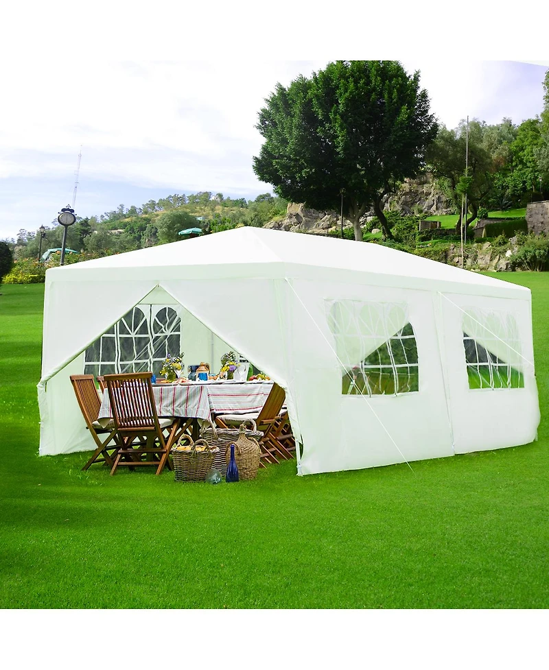Gymax Heavy Duty 10'x20' Canopy Party Gazebo Cater Event Wedding TentW/Side Walls