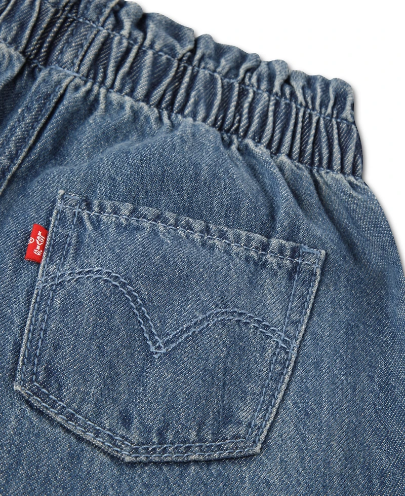Levi's Girls' 4-6x Yoke Short-Sleeve Top and Pants, 2-Piece Set