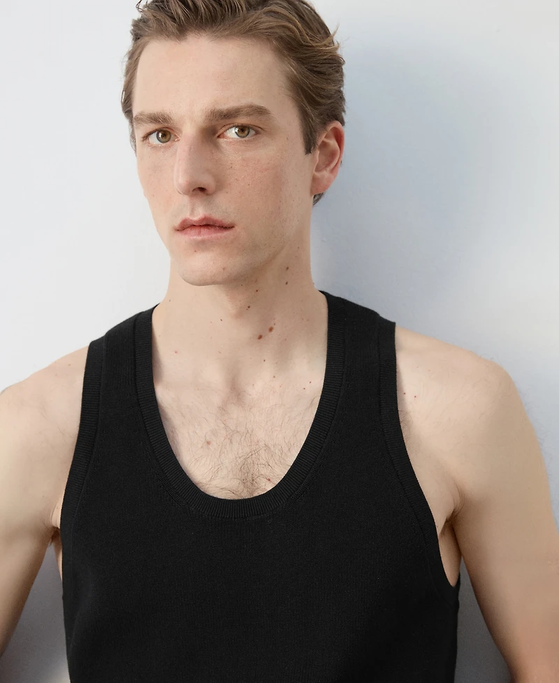 Mango Men's Slim-Fit Cotton Tank Top