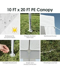 Gymax 10'x20' Heavy-duty Gazebo Wedding Canopy Party Pavilion Outdoor
