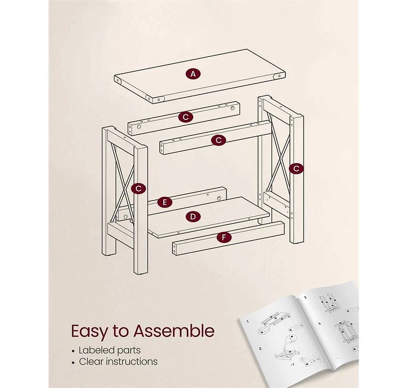 Slickblue Side Table with Bottom Shelf Storage for Living Room Bedroom