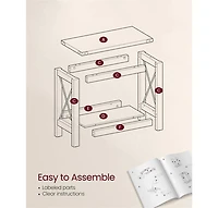 Slickblue Side Table with Bottom Shelf Storage for Living Room Bedroom