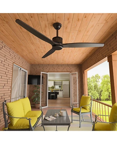 Homsee Modern 52-Inch Black Ceiling Fan with Solid Wood Blades