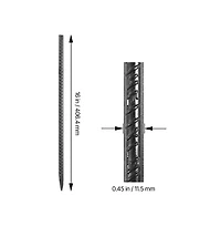 Sugift Rebar Stakes 16-Inch Heavy-Duty 0.45 inche Diameter Straight Galvanized Steel Ground Anchors
