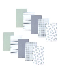 Hudson Baby Infant Cotton Poly Flannel Burp Cloths 10-Pack, Little Sea Turtle 10-Pack, One Size