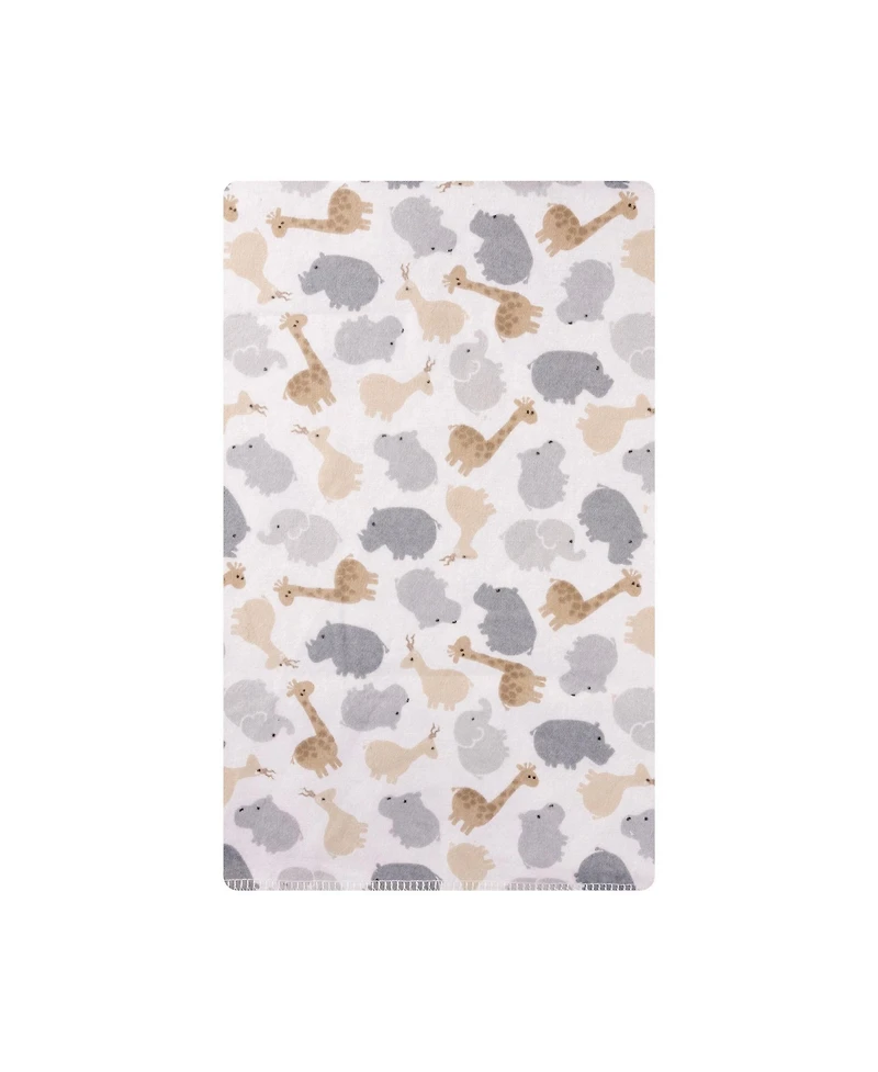 Hudson Baby Infant Cotton Poly Flannel Burp Cloths Bundle 12-Pack, Safari Friends, One Size