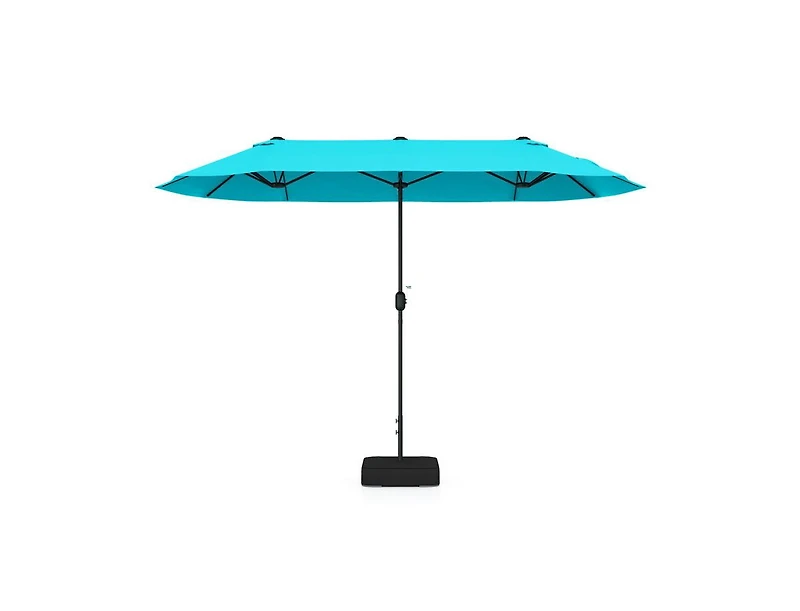 Clihome Double-Sided Patio Twin Table Umbrella with Crank Handle