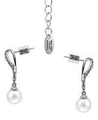 Christian Siriano New York 2-Pc. Fine Silver-Plated Cubic Zirconia Linear Ribbon Post Earrings and Linear Ribbon Slide Necklace Set