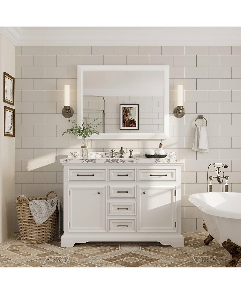 Apmir 32" x 40" Inch Thick Metal Framed Wall Mirrors for Bedroom