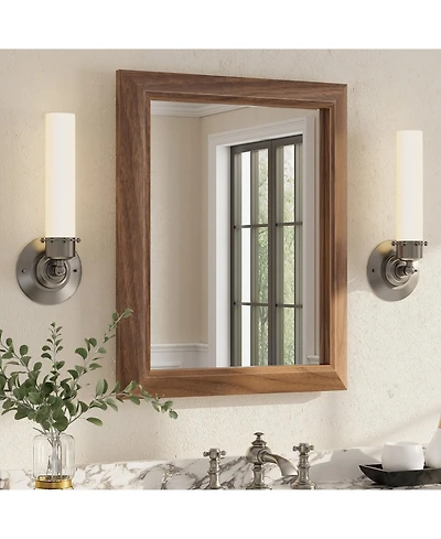 Apmir 16" x 20"-Inch-Thick Metal Framed Wall Mirrors for Bedroom, Rectangle Wall-Mounted Mirrors