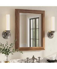 Apmir 16" x 20"-Inch-Thick Metal Framed Wall Mirrors for Bedroom, Rectangle Wall-Mounted Mirrors