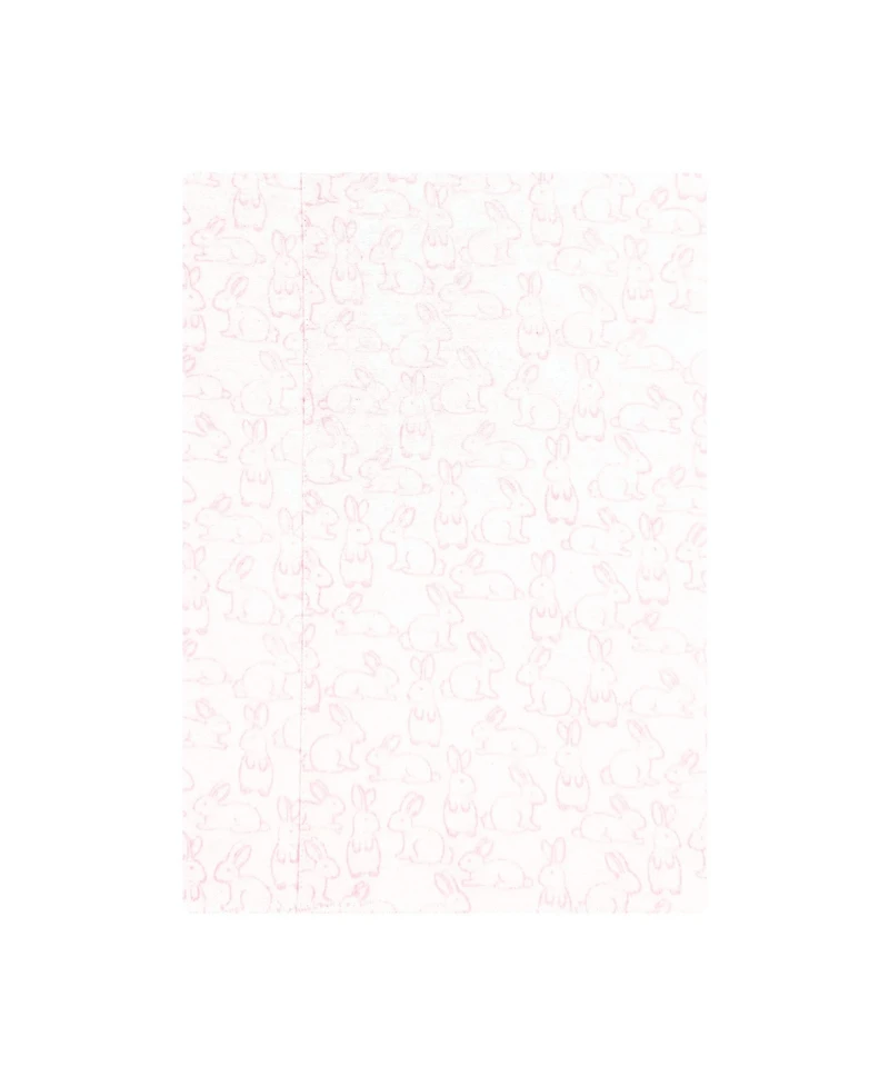 Hudson Baby Girl Cotton Poly Flannel Burp Cloths -Pack, Wispy Wild Flower Bunny