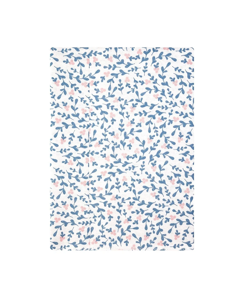 Hudson Baby Girl Cotton Poly Flannel Burp Cloths -Pack, Loves Me Deerly