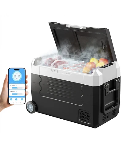 Mecale Quart Car Refrigerator Dual Zone with App Control and Wheels