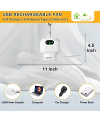 Gnuadz 11" Portable Camping Fan with Lights Hanging Rechargeable Remote Control 8000mAh