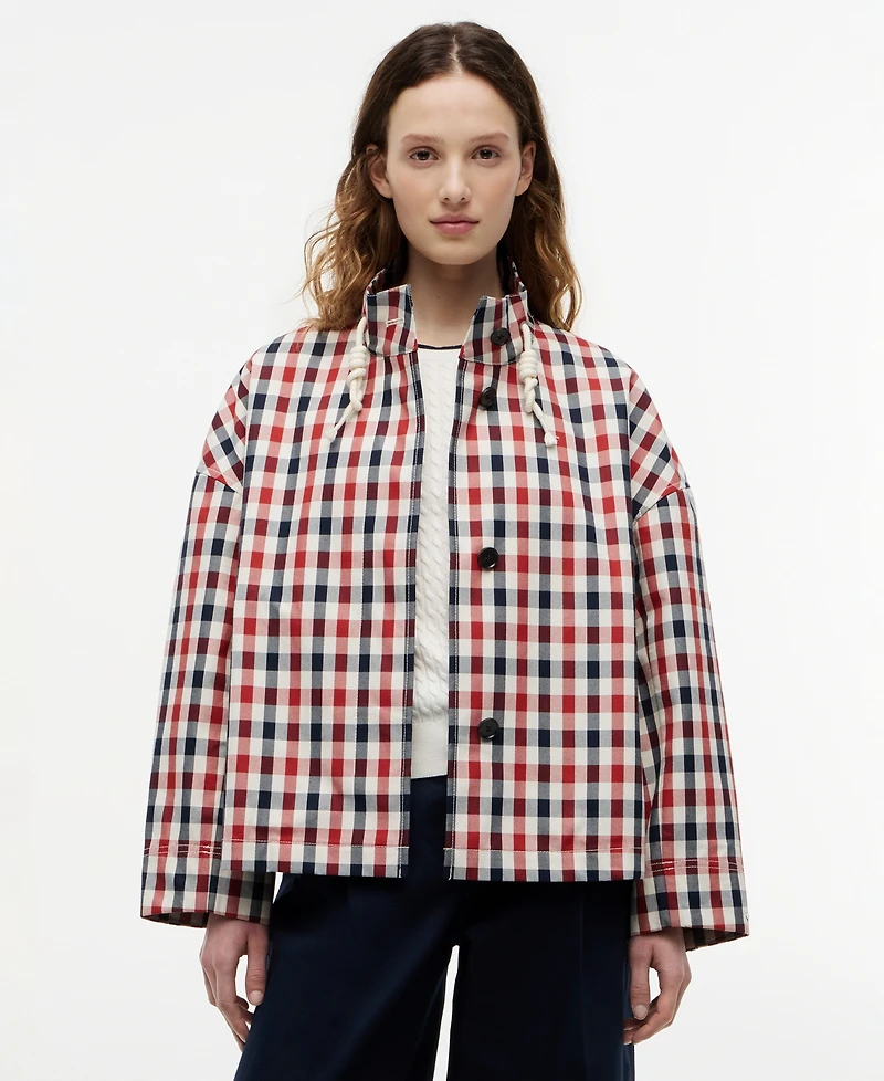Tommy Hilfiger Women's Cotton-Blend Checked Parka Jacket