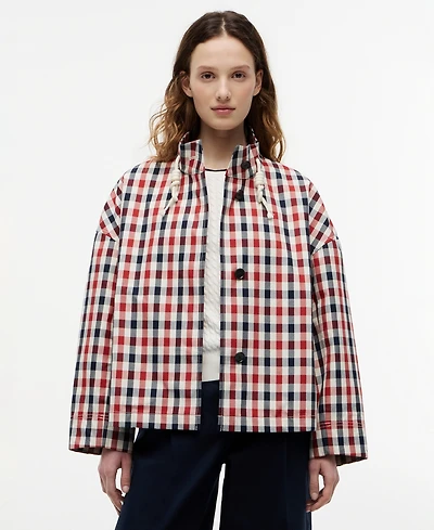 Tommy Hilfiger Women's Cotton-Blend Checked Parka Jacket