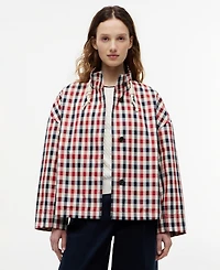 Tommy Hilfiger Women's Cotton-Blend Checked Parka Jacket
