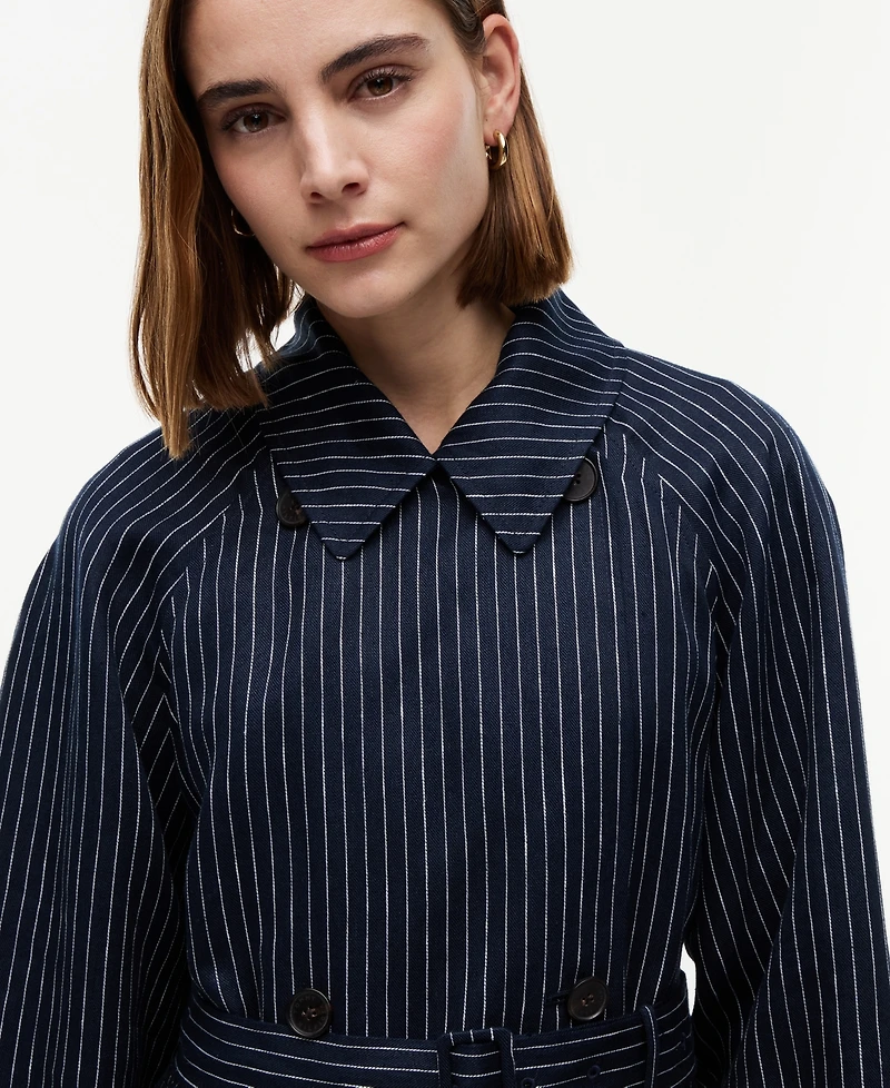 Tommy Hilfiger Women's Nautical Stripe Trench Coat