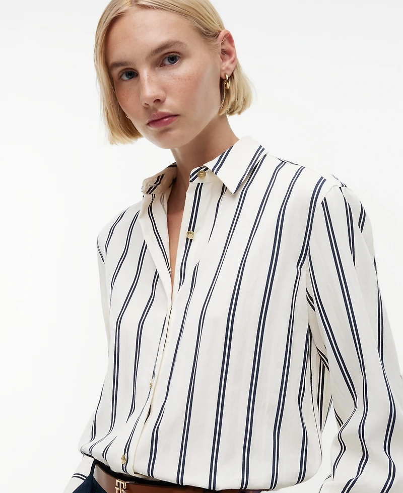 Tommy Hilfiger Women's Linen Nautical Stripe Shirt