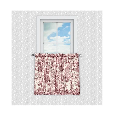 Skl Home Ellis Curtain Victoria Park Toile Design Printed Room Darkening 2-Piece Window Rod Pocket Pair