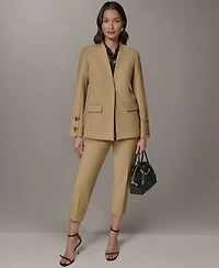 Donna Karan New York Petite Collarless Buttoned Cuff Jacket