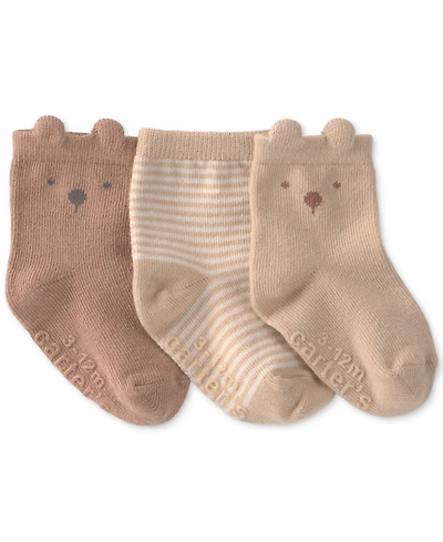Carter's Baby Girls' or Boys' Bear Socks, 3-Pack