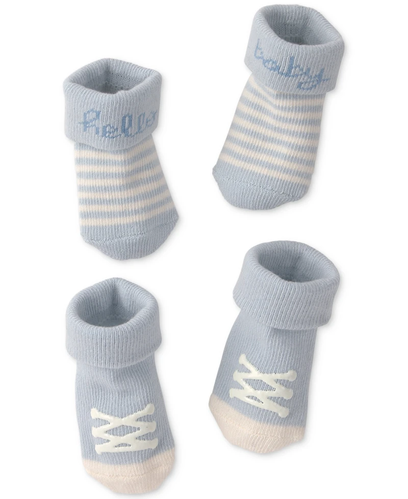 Carter's Baby Boys' Hello Foldover Socks, 2-Pack