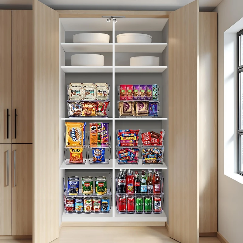 Sorbus Pack Small Wide Open Front Stackable Storage Bins for Kitchen Pantry Organization