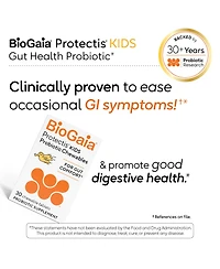 BioGaia Kids Probiotic Chewables for Digestive Support, Promote Regularity and Ease Tummy Troubles, Ages 3+, Allergen Free, 30 Count