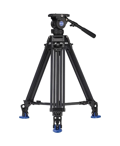Benro BV8 3-Section Aluminum Alloy Twin Leg Video Tripod with Video Head and ML08 Mid-Level Spreader