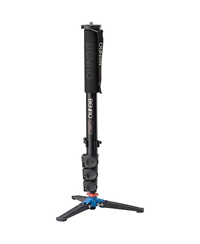 Benro A38FD 4 Section Aluminum Monopod with 3-Leg Locking Base, 39.7lbs Capacity, 61" Max. Height, 21.3" Folded Length, Flip Lock