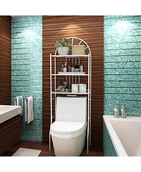 Gymax Bathroom 3-Tier Metal Storage Rack Over the Toilet Space Saver