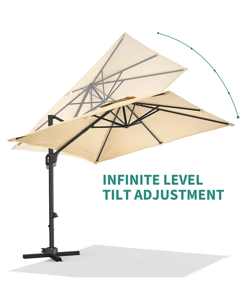 gaomon 10x10FT Heavy Duty Aluminum Cantilever Patio Umbrella