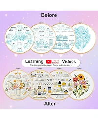 Gnuadz Embroidery Kit Beginner Practice Patterns Hand Stitching Craft Diy Sewing Box