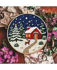 Gnuadz Christmas Cottage Embroidery Kit Diy Art Craft