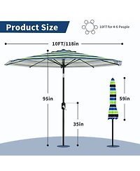 gaomon Outdoor Stripe Outdoor Patio Umbrella, Uv Protection Waterproof for Pool Deck Yard
