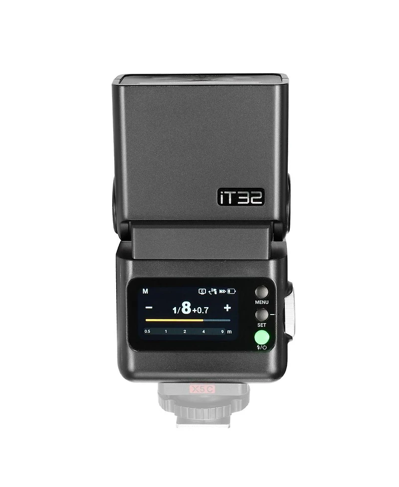 Flashpoint iT32 Compact R2 Ttl Mini Camera Flash with Detachable Magnetic X5-l Interchangeable Hot Shoe Module and Wireless Trigger