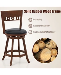 Slickblue Modern Swivel Bar Stools 2 Pack with Rubber Wood Frame Design