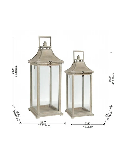 Clihome Wooden Candle Lantern Decorative Lantern Holder Decor for Outdoor, Home Garden Wedding