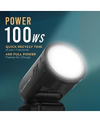 Flashpoint X100 Ttl R2 On Camera Li-on Round Head Flash For Nikon with Round Head Flash Accessory Kit