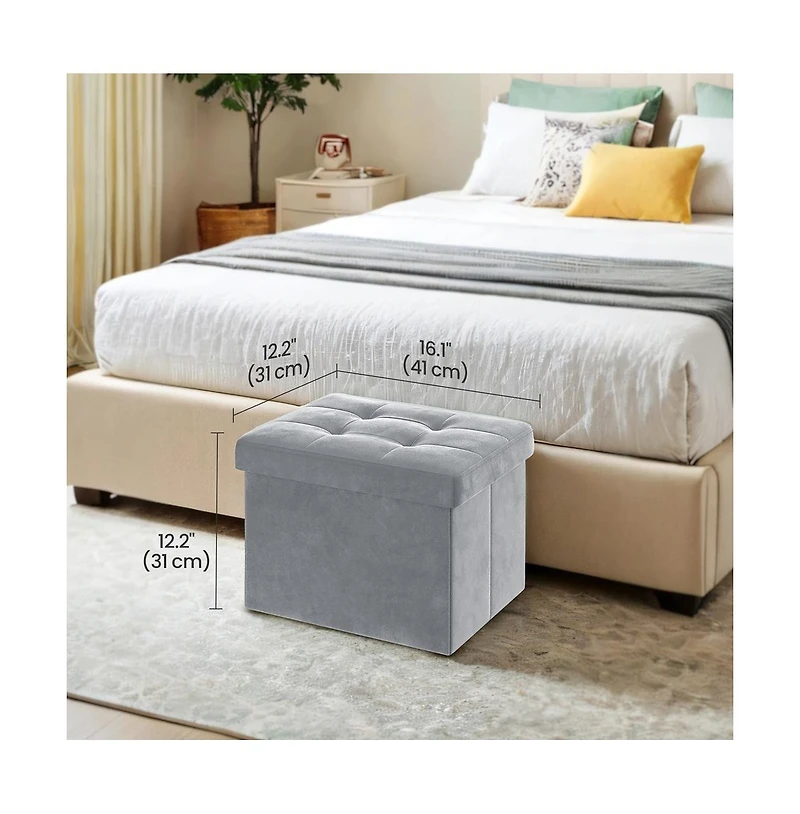 Slickblue Multi Use Foldable Ottoman with Storage for Home and Dorm Use