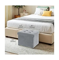 Slickblue Multi Use Foldable Ottoman with Storage for Home and Dorm Use