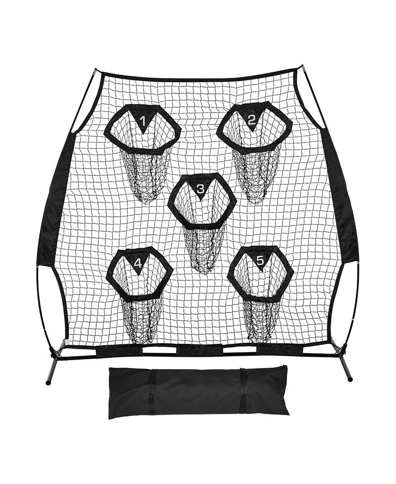 Mecale 6 x 6 Ft Football Throwing Net with 5 Pockets