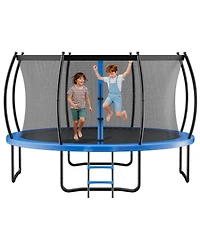 Mecale 10 Ft Recreational Trampoline with Safety Net Thickened Pad