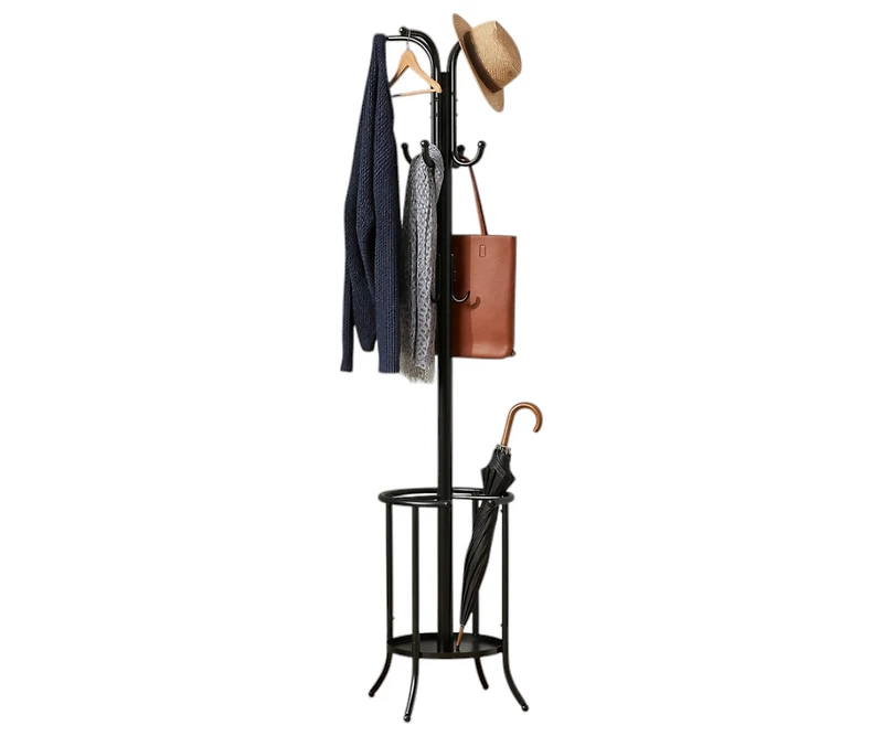 Slickblue Freestanding Metal Coat Rack with Umbrella Holder for Hallway