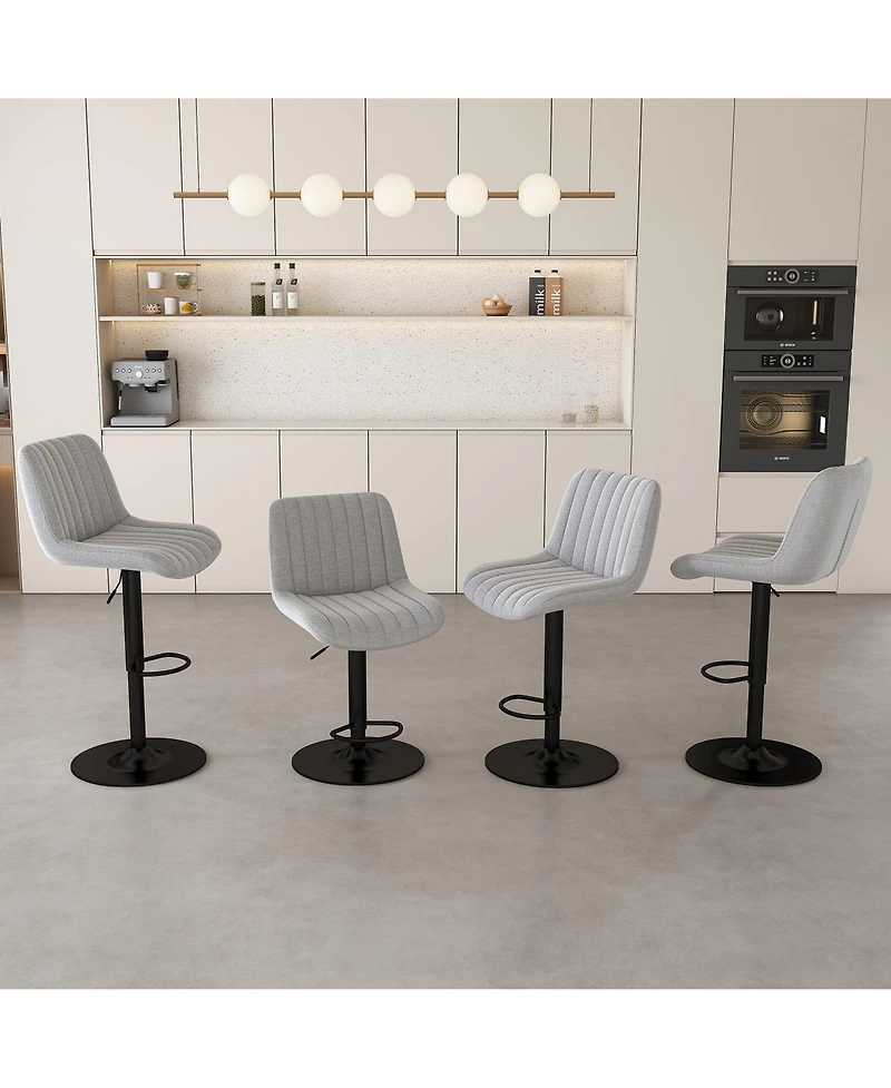 flynama Swivel Adjustable Bar Stools Set of 2, Soft Knit Fabric