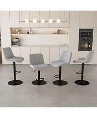 flynama Swivel Adjustable Bar Stools Set of 2, Soft Knit Fabric