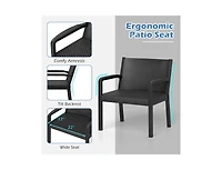 Boyel Living 3 Piece Patio Furniture Set with 2 Modern Rattan Armchair and 25 Inch Square Side Table